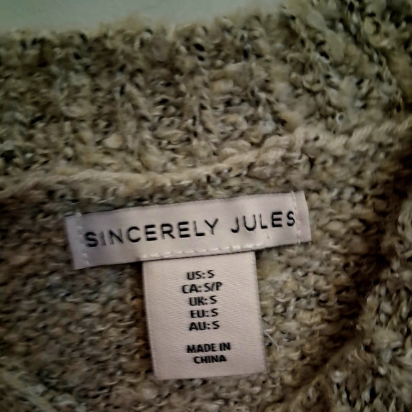 Sincerely Jules Vibrant Orange and Gray Sweater Boho Style Over Sized Sweater - Picture 3 of 5